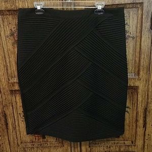 Lane Bryant Zig-Zag Design Black Skirt NWT